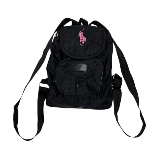 폴로랄프로렌 빈티지 핑크 포니 나일론 포켓 버클 복조리 Y2K 백팩 가방