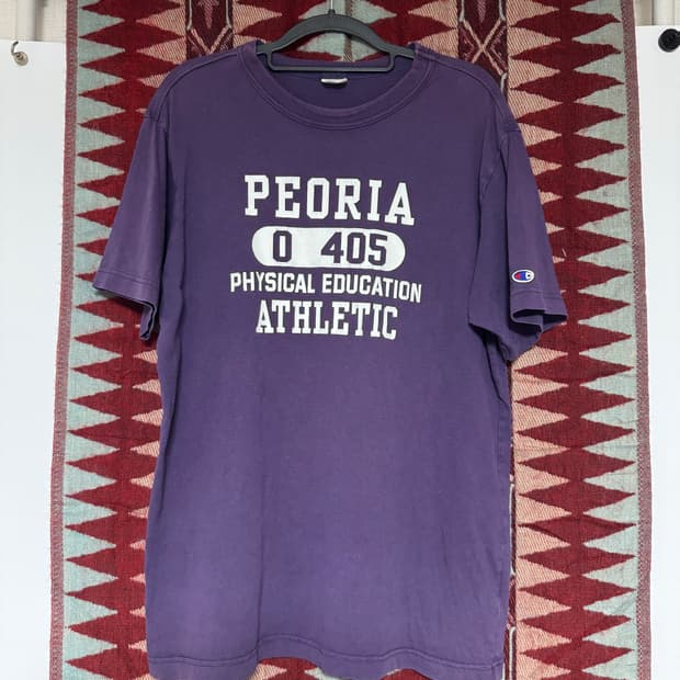 챔피온 퍼플 PEORIA 정품 반팔티 100