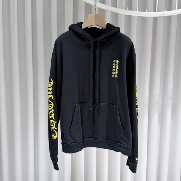 (A+/M) / 크롬하츠 1988 골드글리터 버티컬 로고 후드