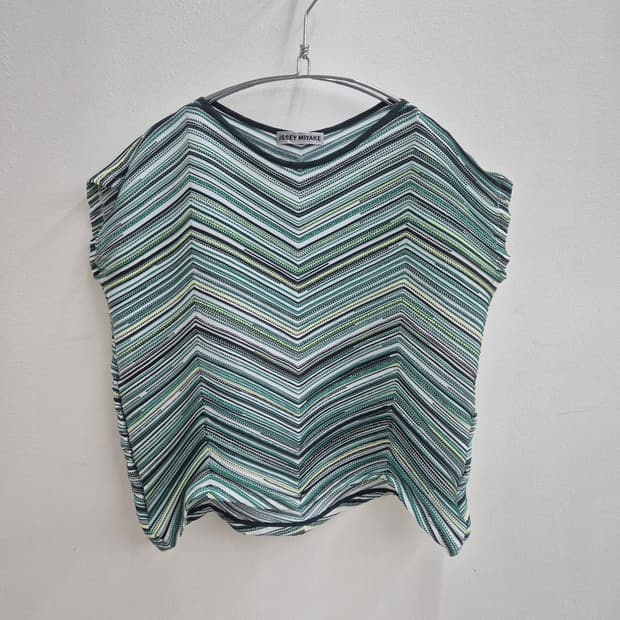 Issey Miyake 3D Steam Stretch Stripe Top