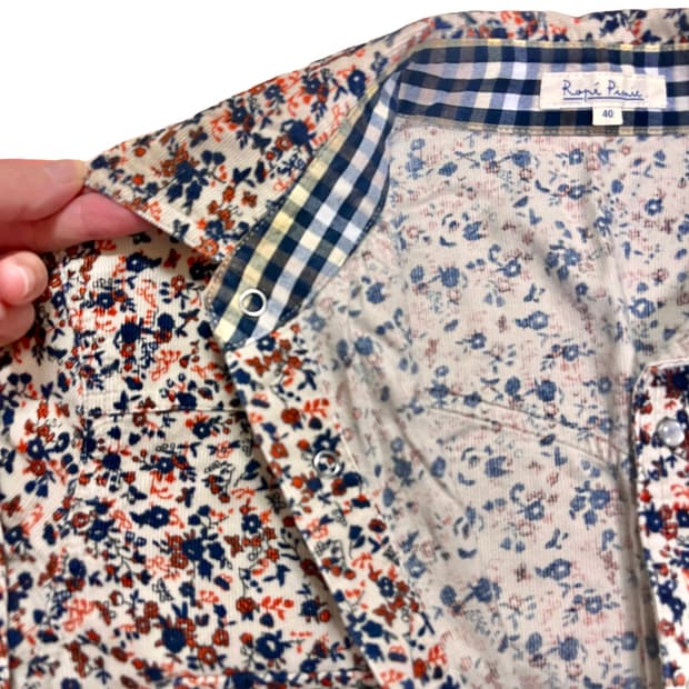 ropé picnic 플로럴 코듀로이 셔츠