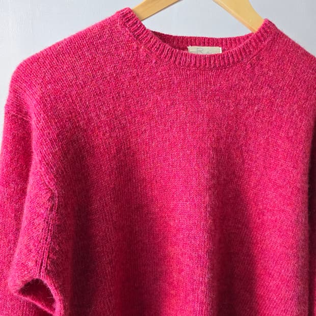 Ray BEAMS 울100% 멀티컬러 쉐기독 텍스처 니트 