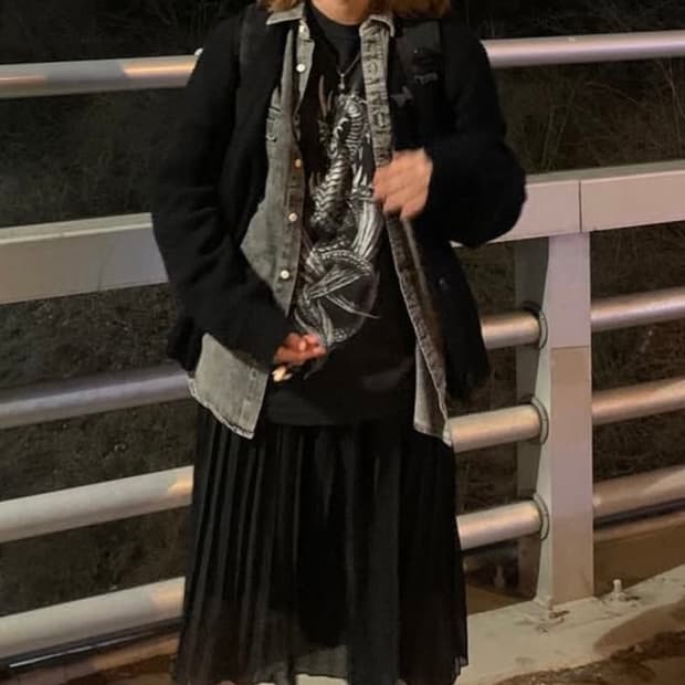 빈티지 롱슬리브 + 흑청 남방