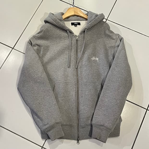 스투시 신형 그레이 후드집업 S