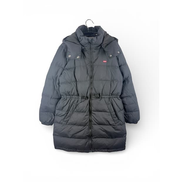 (M) 리바이스 우먼스 덕다운 롱 패딩 블랙