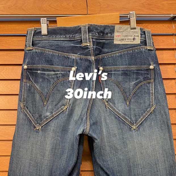 (30inch) 리바이스 엔지니어드 로우라이즈 진청