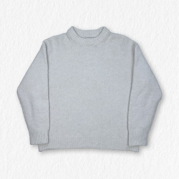 자라 부클 스웨터 오트밀화이트