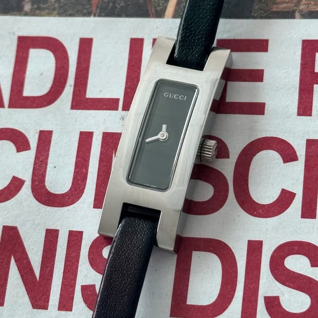 Gucci 구찌 3900L 스위스 메이드 블랙 다이얼 뱅글 1990-20