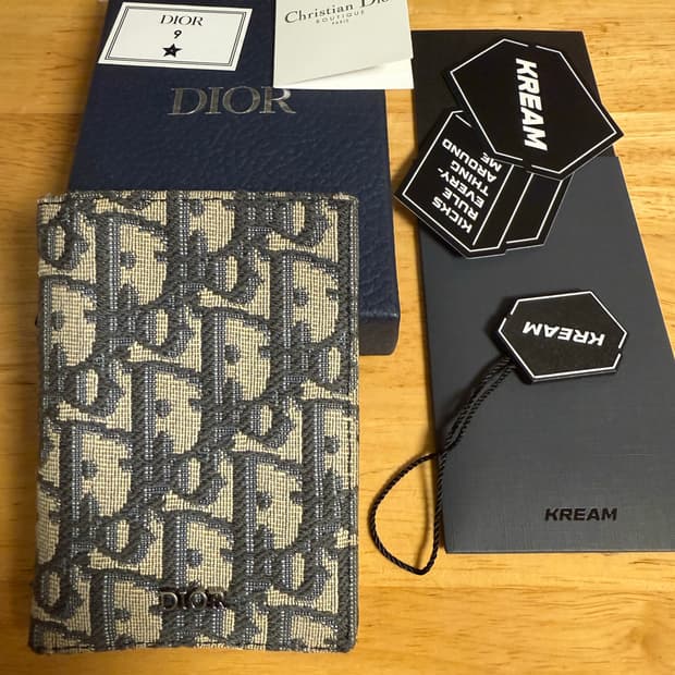 디올 오블리크 오거나이저 자카드 지갑 