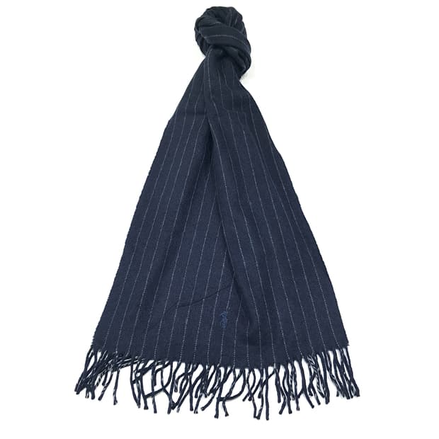 MX461 폴로 이태리판 캐시미어울 핀스트라이프 네이비 머플러 목도리