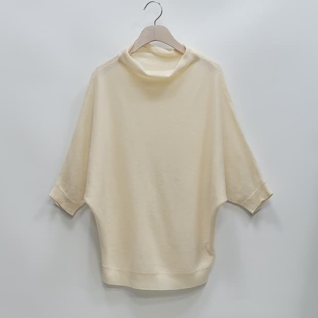 캐시미어 100% 무지 가오리 오버핏 니트 / 여 FREE 아이보리
