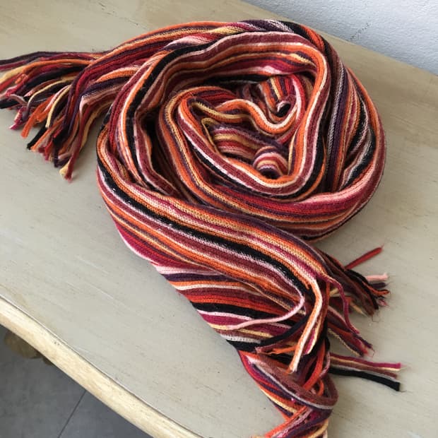  stripe pattern knit muffler