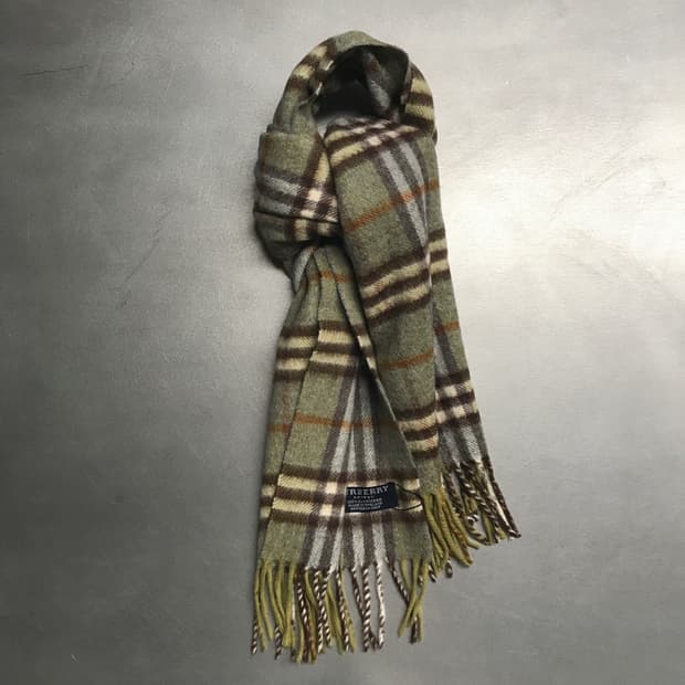 버버리 정품 캐시미어 머플러 그린