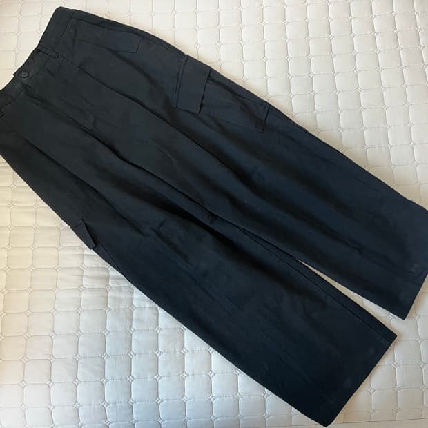 시즈 데일리룸 벌룬 레그 밀 와이드 카고 팬츠 블랙 L