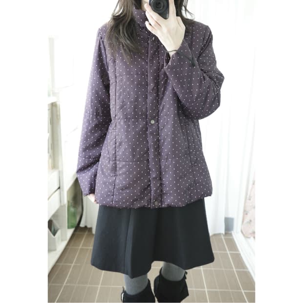 Purple dot fur jacket