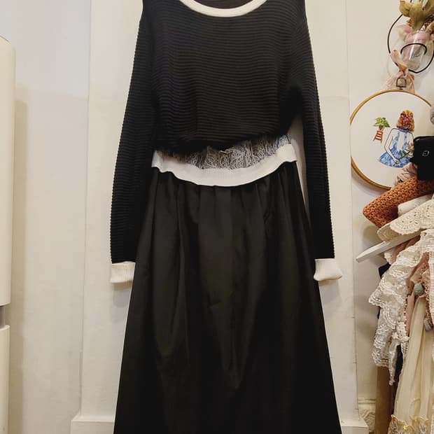 earth music& ecology 레이스 니트 원피스