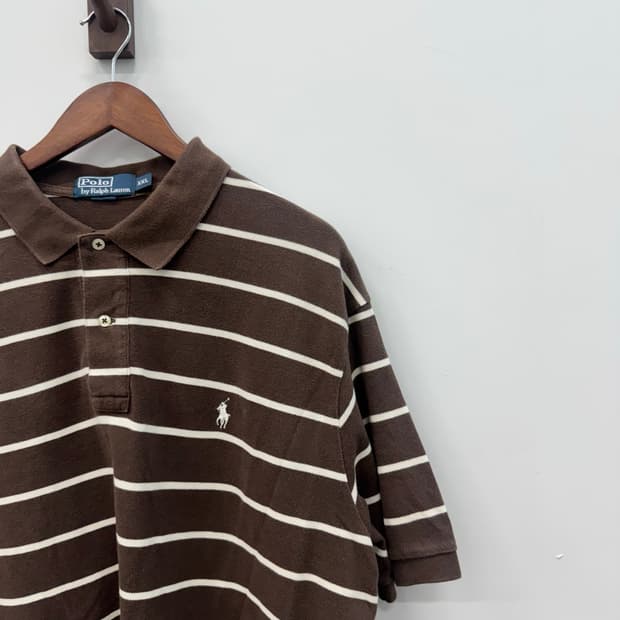 폴로 브라운 스트라이프 PK T-shirt