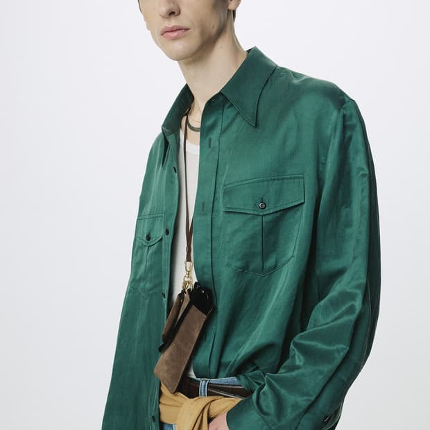 26ss 실크 그린셔츠 m