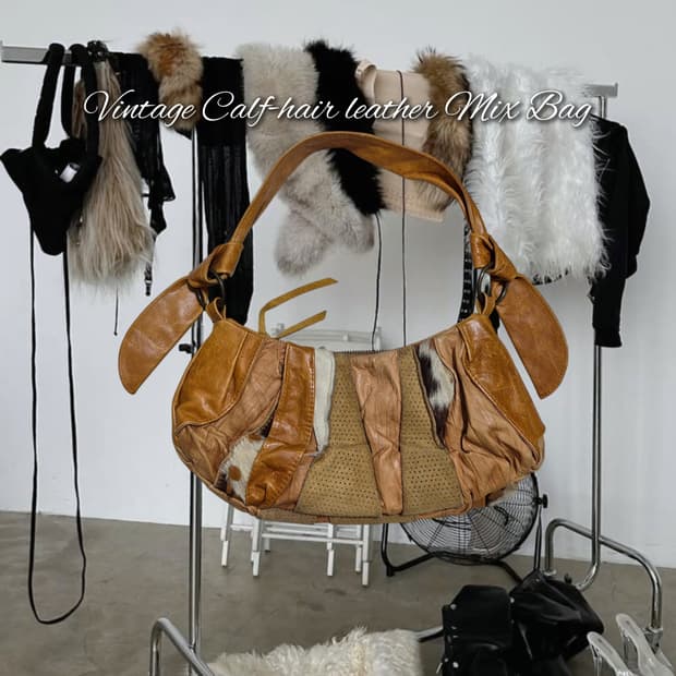 Vintage Calf-hair leather Mix Bag