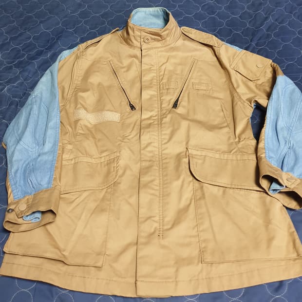 (빈티지) 카이아크만 견장 스위스군복st 데님배색 야상자켓 (S)