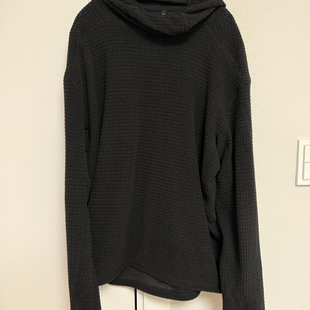 네거티브스플릿클럽 그리드 벤틸 플리스 후드 슬리브