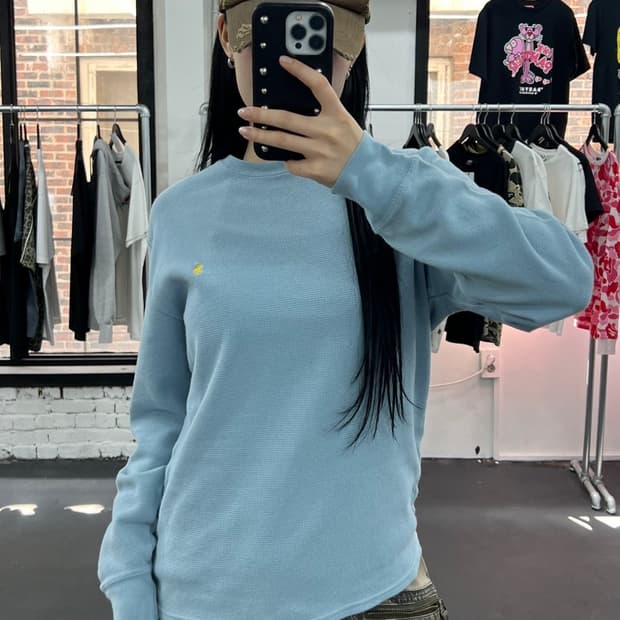 폴로 랄프로렌 옐로우포니 와플 롱슬리브