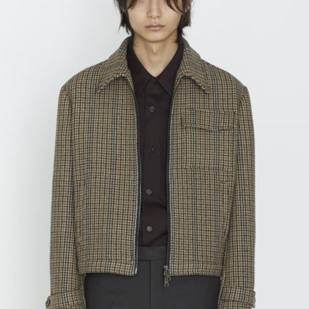 [ 셀린느 맛]mngu 체스트 포켓 BOXY 블루종 IN 체크