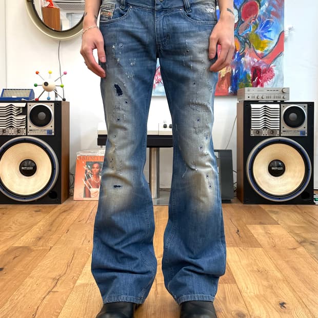 [30] 디젤 패치워크 플레어 데님 팬츠