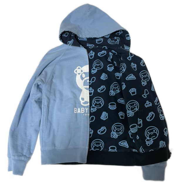베이프 마일로 정크푸드 스카이블루 리버시블 양면 후드집업