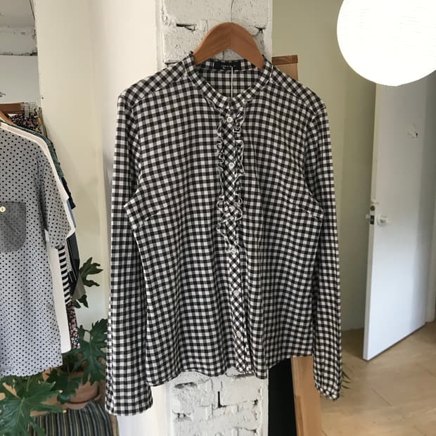 Vintage check frill shirt