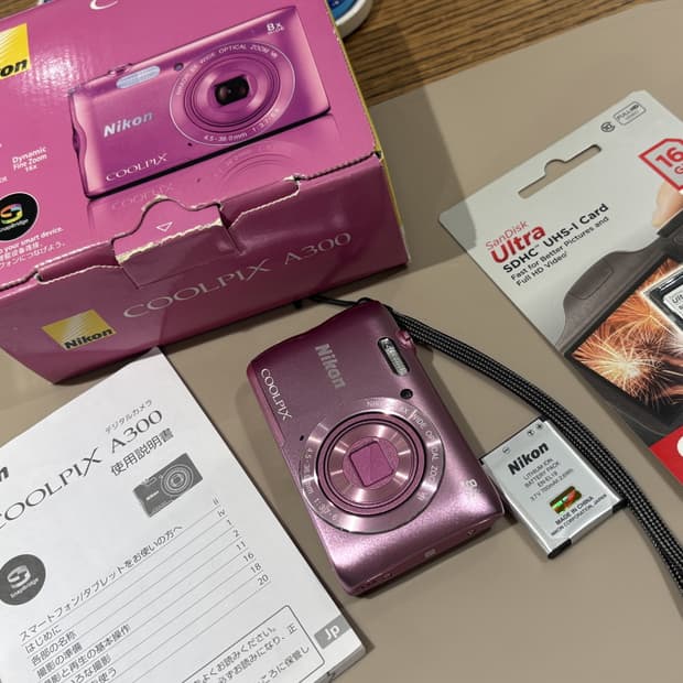 (신품) 니콘 쿨픽스 A300 (S3700) 핑크 빈티지 디카 카메라