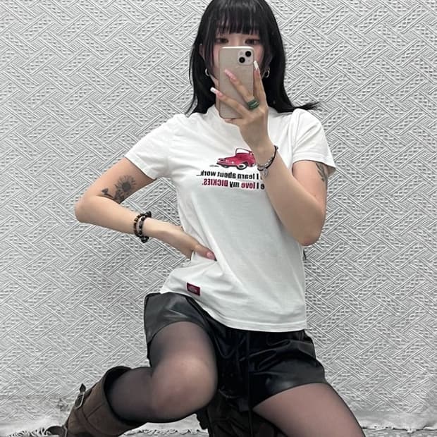 디키즈 빈티지 캐주얼 키치 컨트리 트러커 반팔티 S C12464