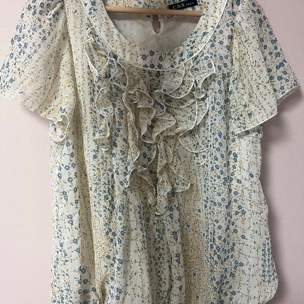 빈티지 꽃블라우스