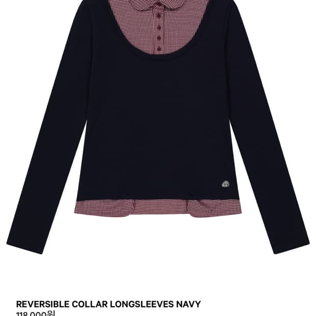 새상품 REVERSIBLE COLLAR LONGSLEEVES NAVY