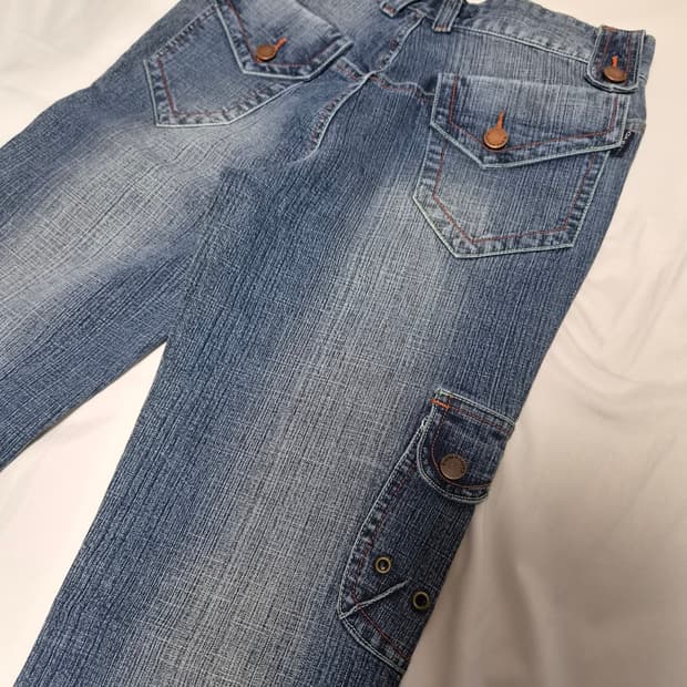 [정품] 까르벵(CARVEN) 빈티지 멀티포켓 카고 데님 팬츠 청바지 /