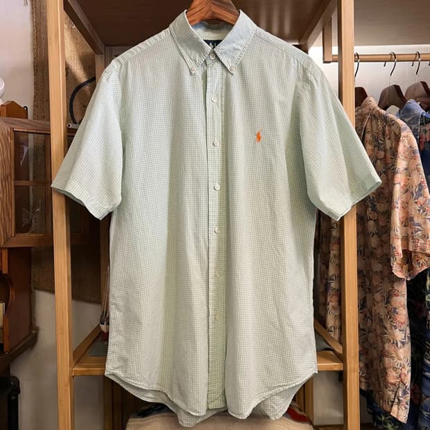 [M]폴로 랄프로렌 CLASSIC FIT 라이트그린 깅엄체크 코튼 셔츠