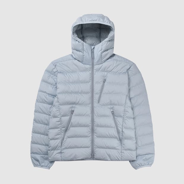 S 새제품 무신사스탠다드 시티 레저 후디드 라이트 경량 패딩 클라우디블루