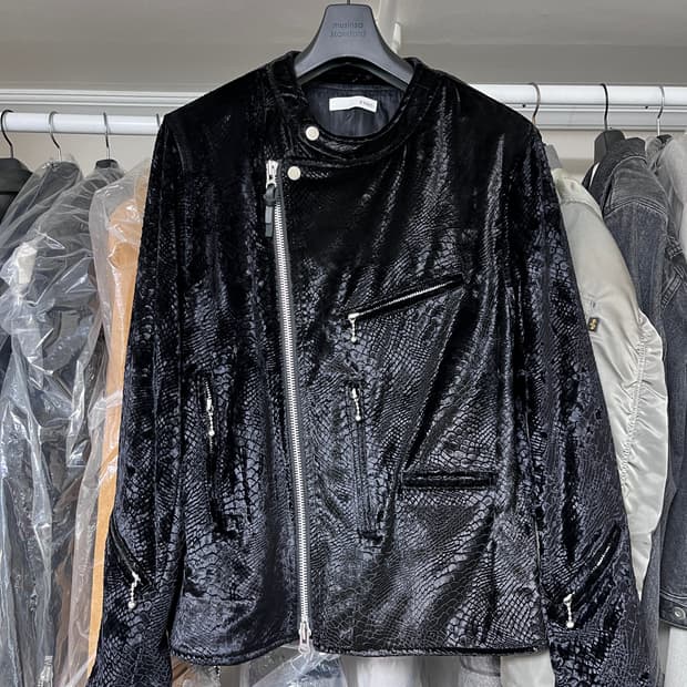 기호 kyho 벨벳 파이톤 바이커자켓 L