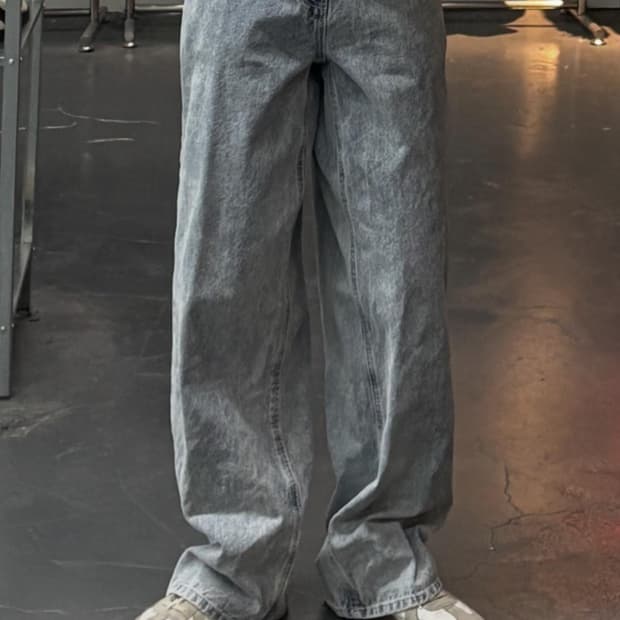 토피 벌룬핏 데님 와이드 팬츠 A3476