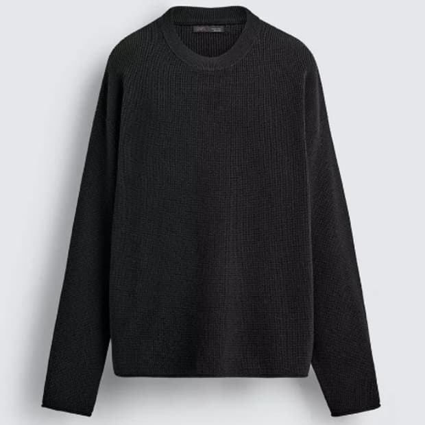 자라 워싱 와플 니트