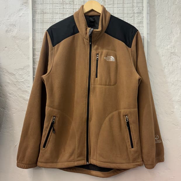 노스페이스 배색 브라운 플리스 자켓 XL