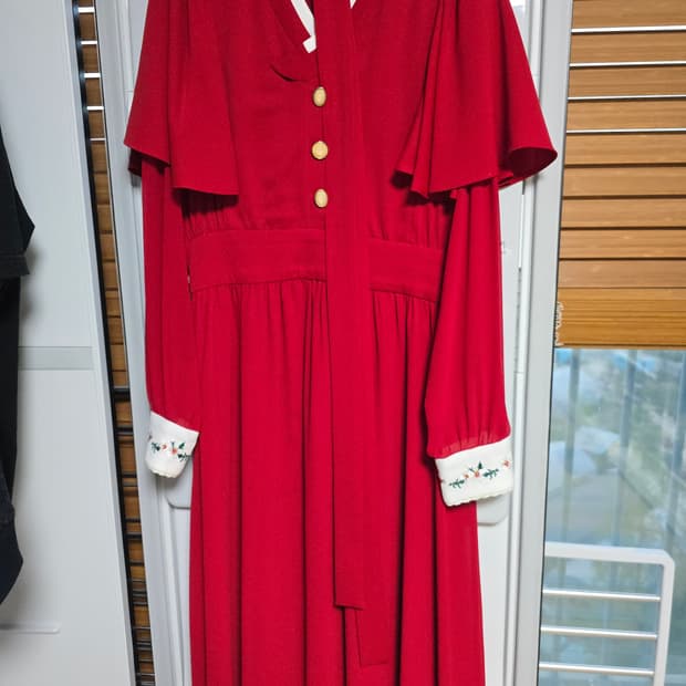 생활한복 하플리 레드 무궁화케이프원피스M