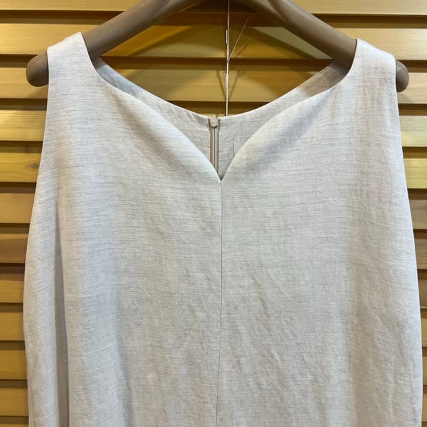 에콘 EKHON 여성 오트밀베이지 린넨원피스 슬리브리스원피스