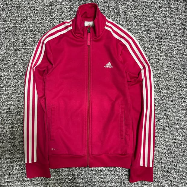 (90) 아디다스 삼선 트랙탑 져지 핑크