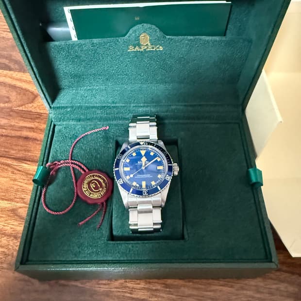 새상품급)베이펙스 BAPEX type1 실버 블루