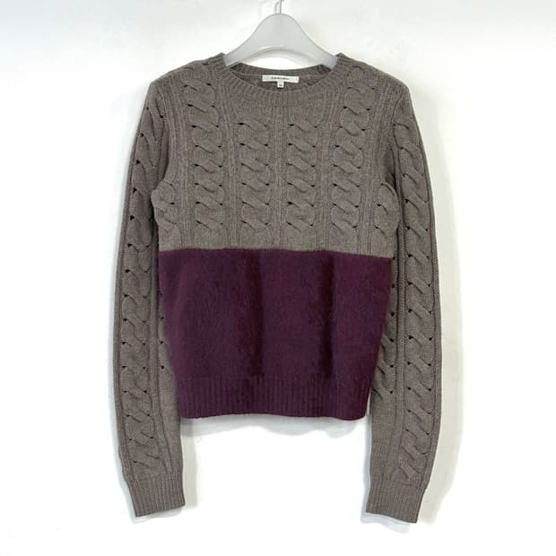 까르벵 앙고라 케이블 투톤 니트