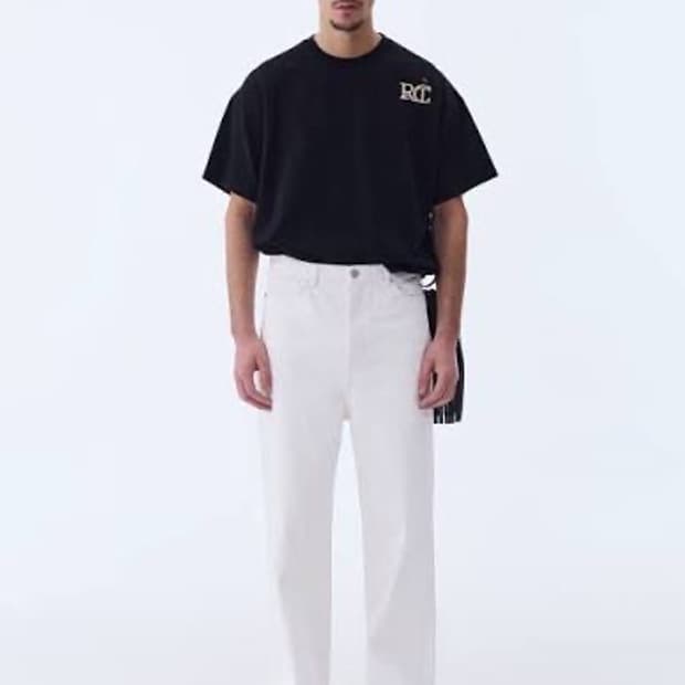 Recto 와이드 핏 데님 오프화이트