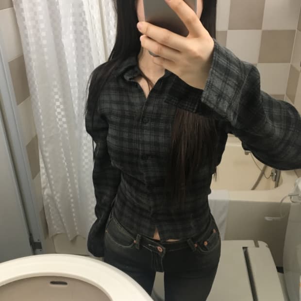 아워캐비넷 체크 셔츠