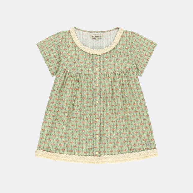 코이세이오 프린지 셔링 블라우스