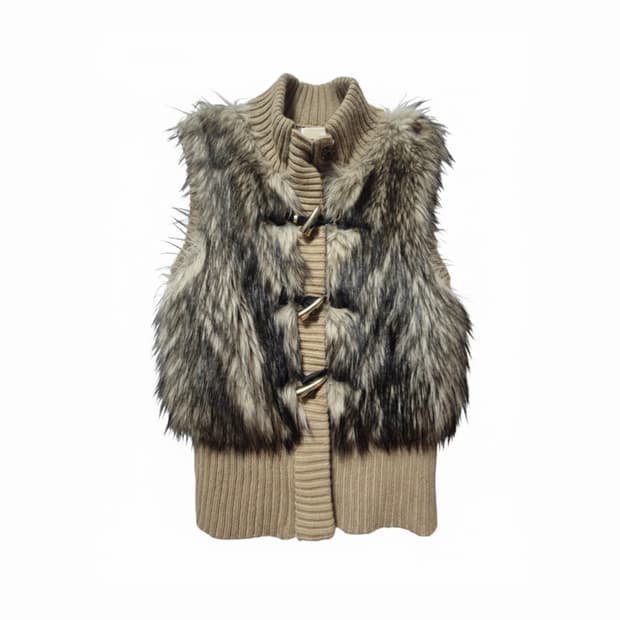 Michael kors 마이클 코어스 니트 퍼 베스트 L